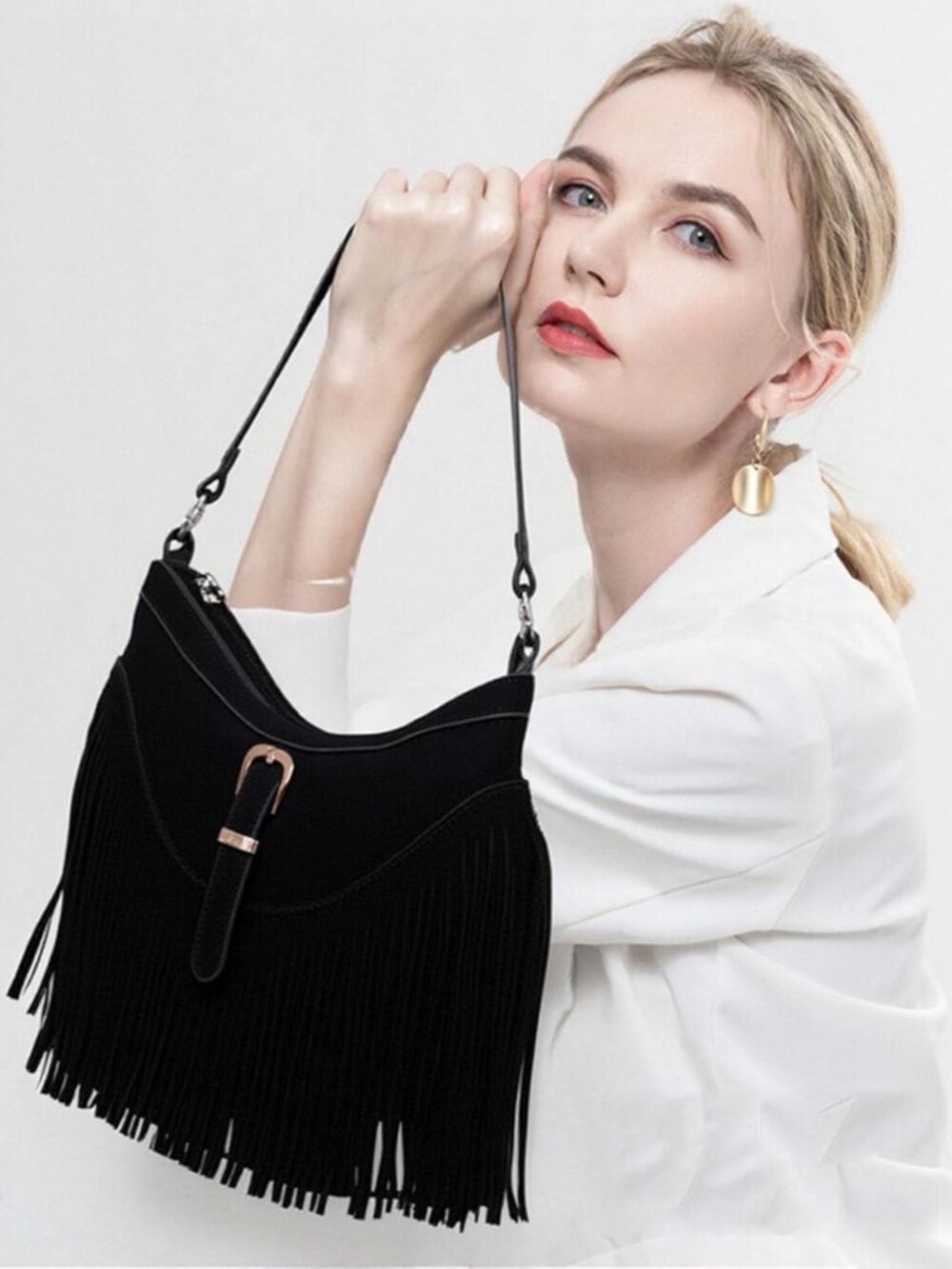 Western Purses For Women,Small Fringe Crossbody Bag With Wrist Strap Mini Hipppi - Picture 2 of 8